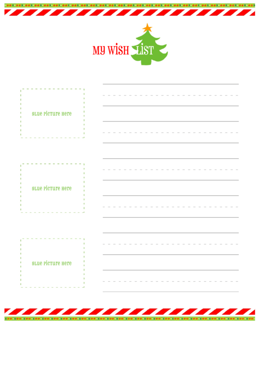 Christmas Wish Lists Template Printable pdf