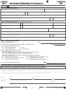 California Form 593 - Real Estate Withholding Tax Statement Template - 2017