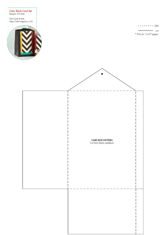 Card Box Pattern Printable pdf
