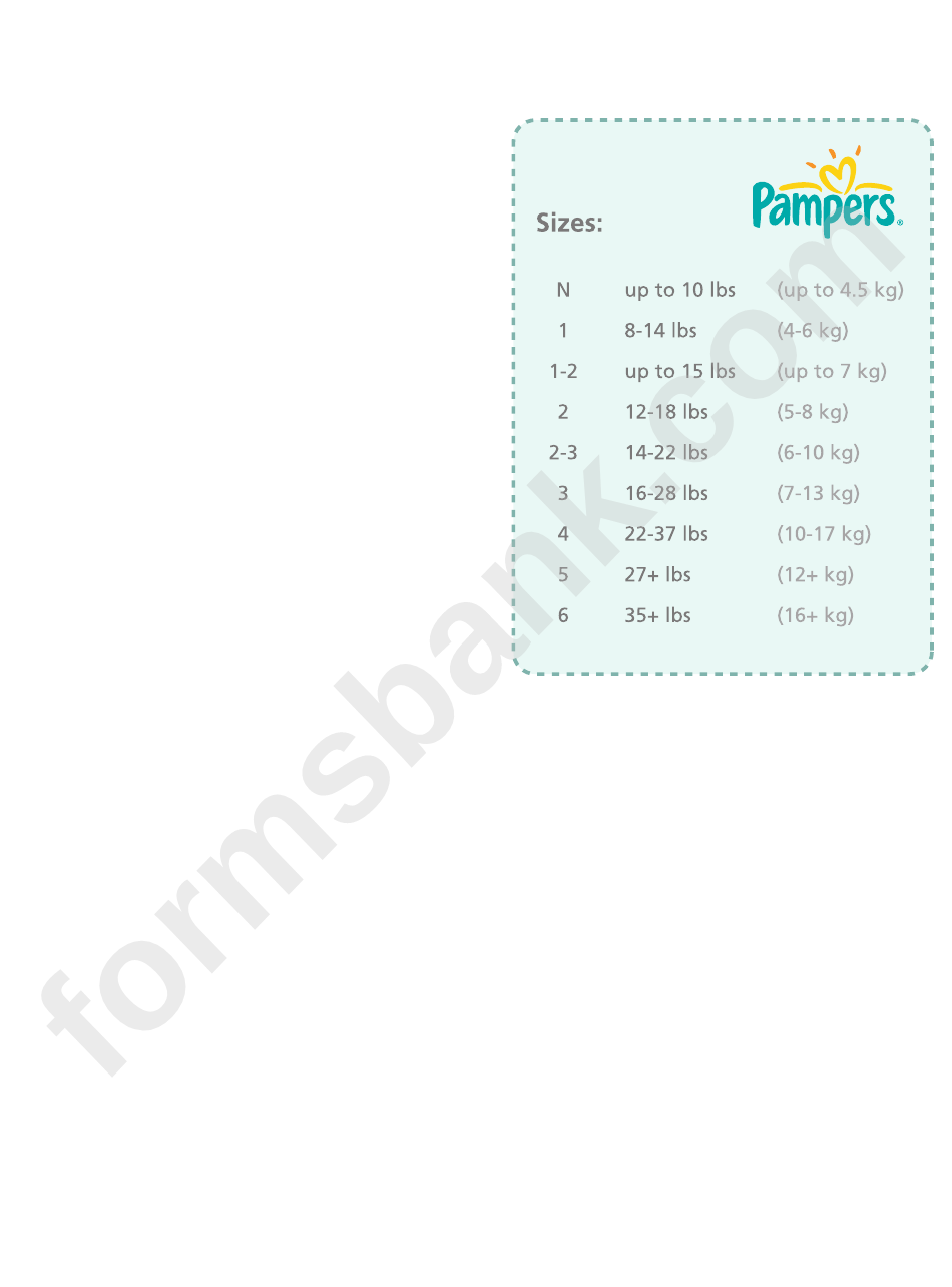 Pampers Size Chart