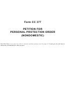 Petition For Personal Protection Order Nondomestic