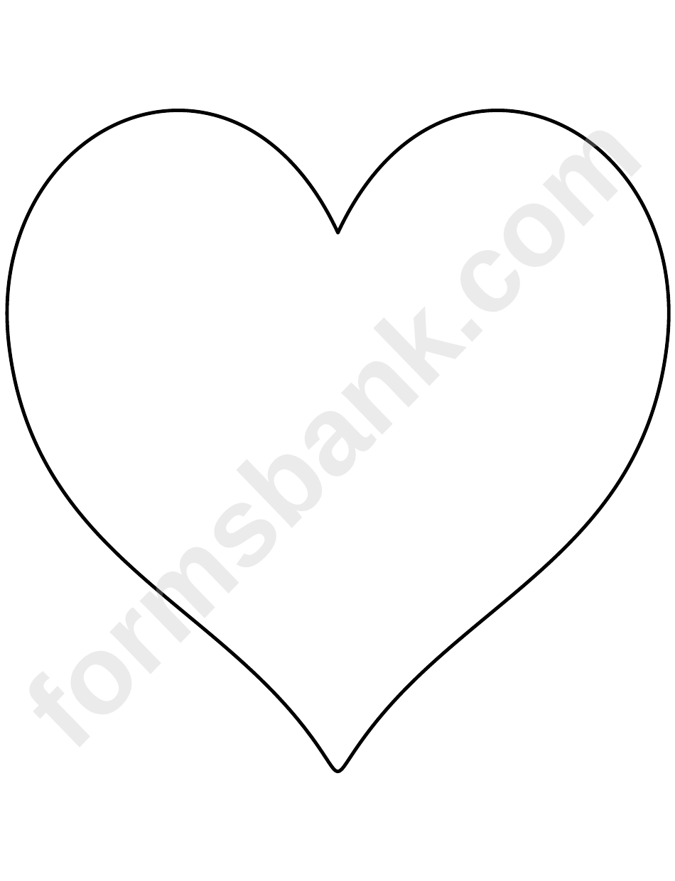8 Inch Heart Pattern Template Printable Pdf Download