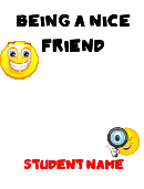 Being A Nice Friend Template Printable pdf