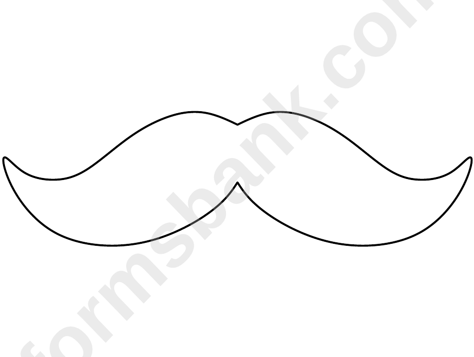White Mustache Pattern Template