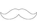 White Mustache Pattern Template