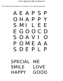 I Am Special Word Search Puzzle Template