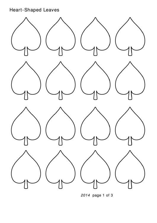 Heart-Shaped Leaves Printable pdf