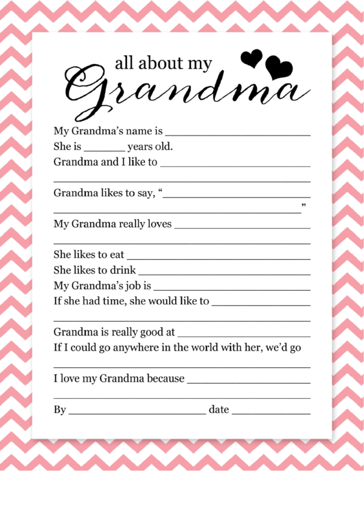 About My Grandma Writing Template Printable pdf