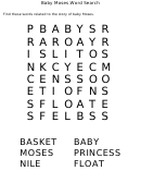 Baby Moses Word Search Puzzle Template