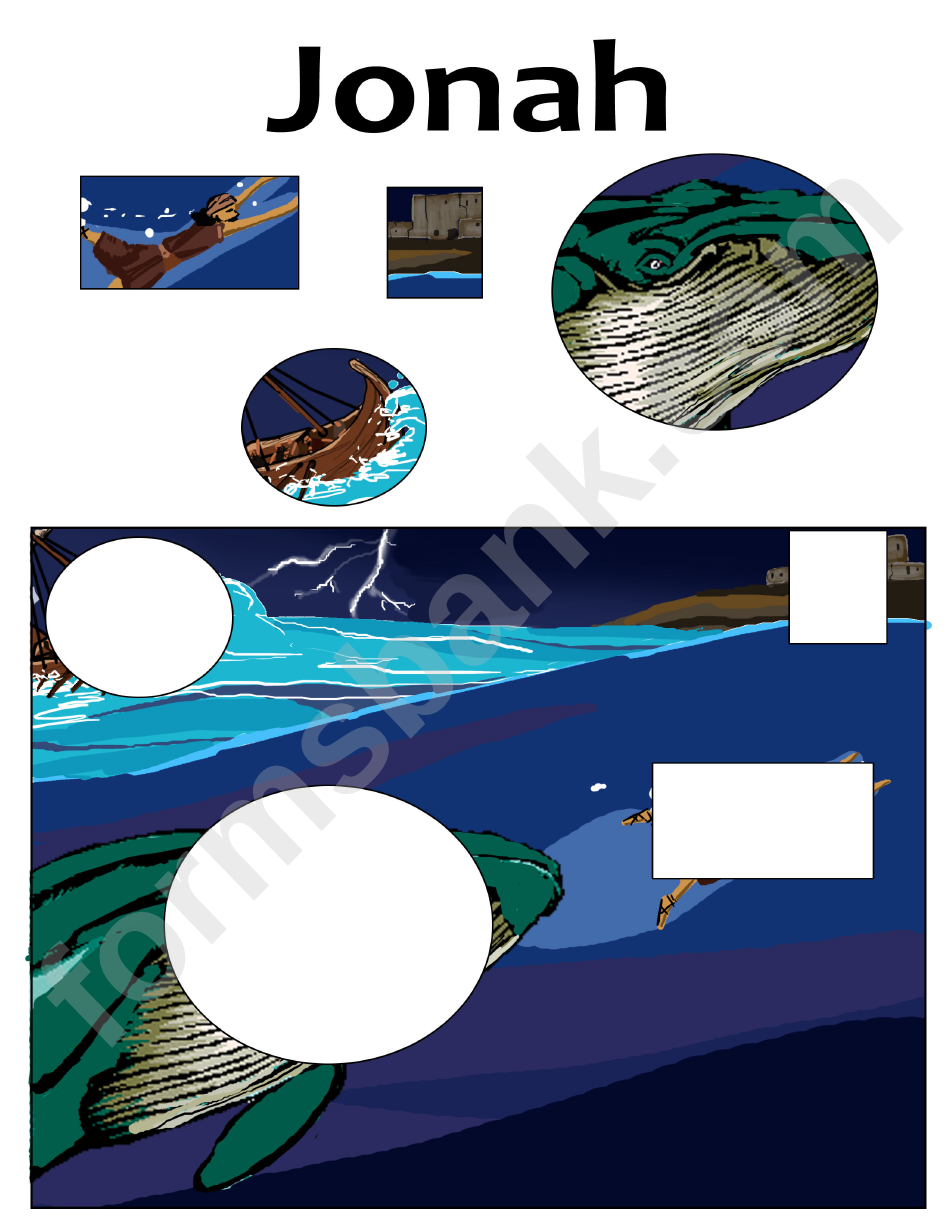 Jonah & The Whale Puzzle Template