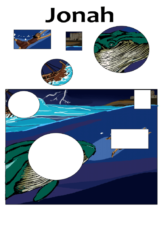 Jonah & The Whale Puzzle Template Printable pdf