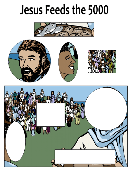Jesus Feeds 5,000 Puzzle Template Printable pdf