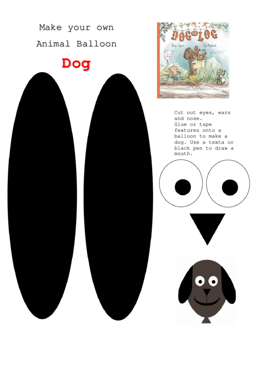 Dog Balloon Template Printable pdf