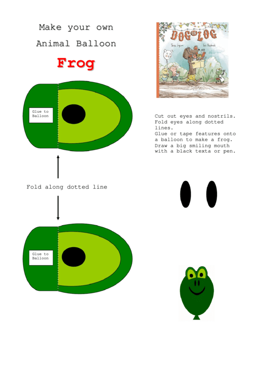 Frog Balloon Template Printable pdf