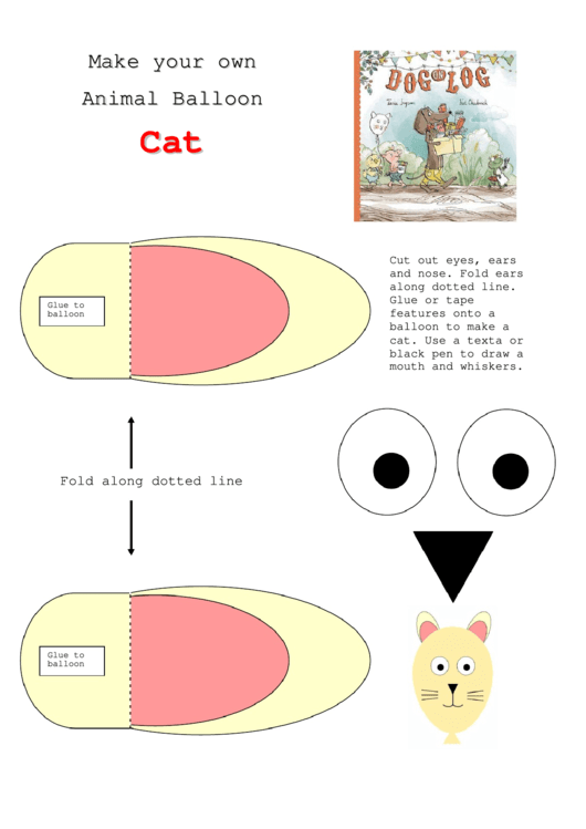 Animal Balloon Cat Printable pdf