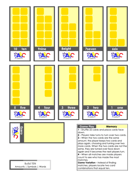 Numbers Worksheet Template - Yellow Cube Printable pdf