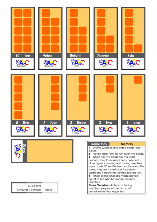 Numbers Worksheet Template - Orange Cube Printable pdf