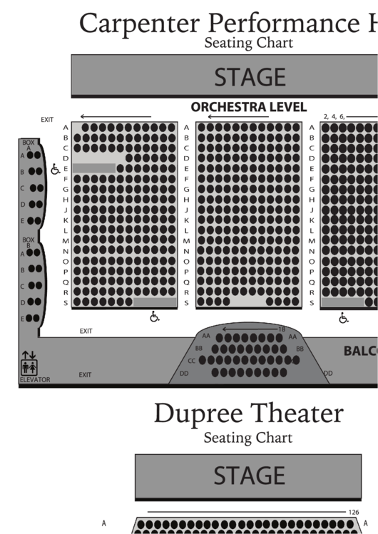 Carpenter Performance Hall Seating Chart Printable pdf