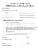 Parking Stall Rental Agreement Form