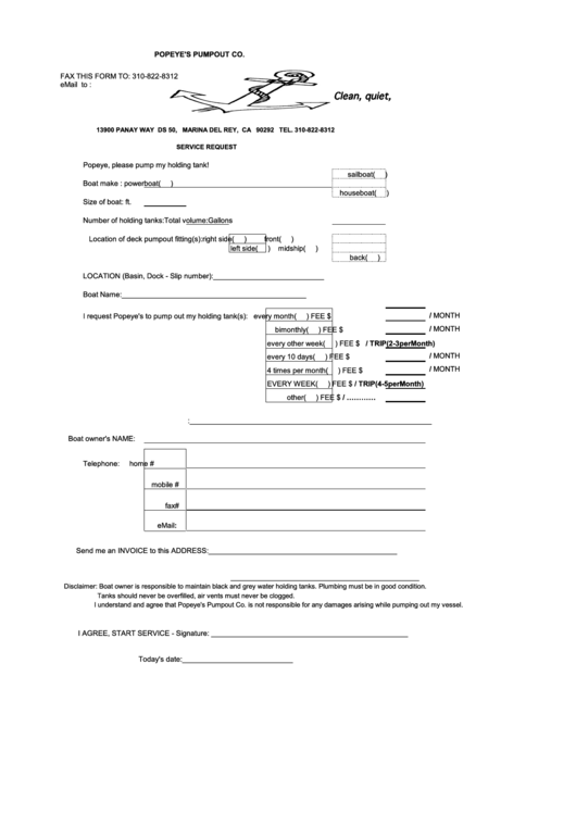 Service Request Form Printable pdf