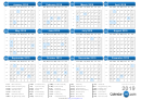 2019 Yearly Calendar With Holidays - Landscape