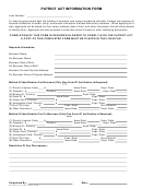 Patriot Act Information Form