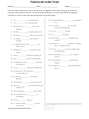 Practica Del Verbo Tener Spanish Language Worksheets