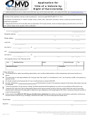 Form Mv12 - Application For Title Of A Vehicle By Right Of Survivorship