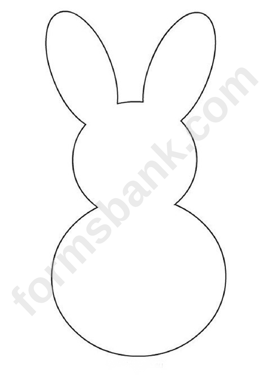 Rabbit Shape Template printable pdf download