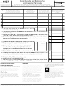 Fillable Form 4137 - Social Security And Medicare Tax On Unreported Tip Income Printable pdf