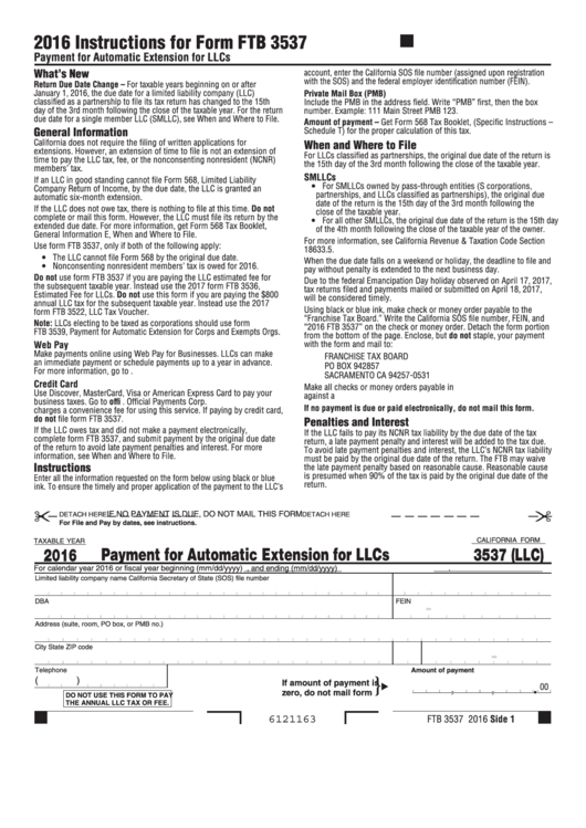 2016 extension form for llc