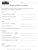 People And Places To Know Worksheet