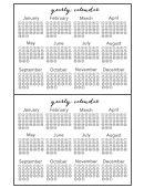 Blank Two Year Calendar Template