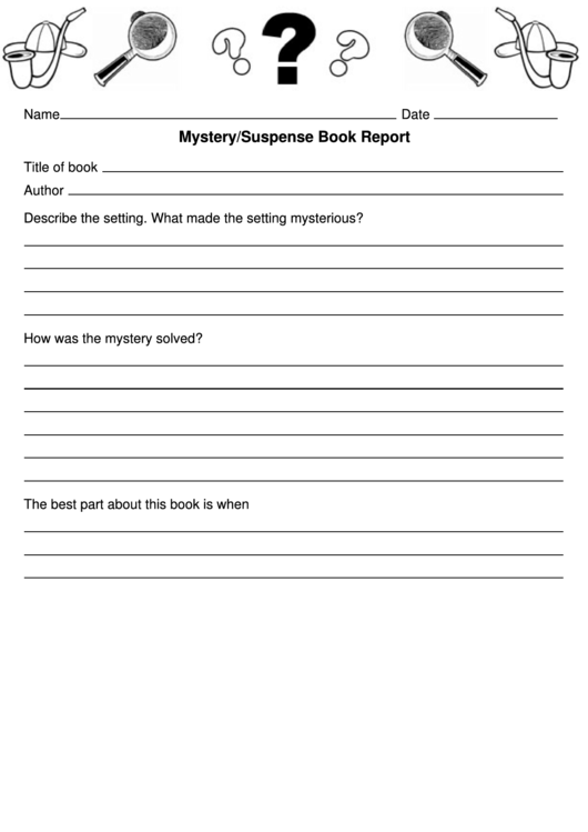 Mystery/suspense Book Report Printable pdf