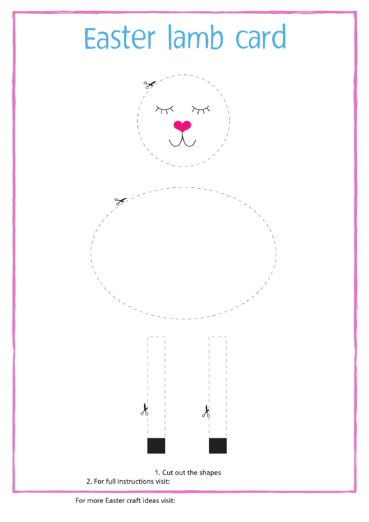 Easter Lamb Cut-Out Card Template Printable pdf