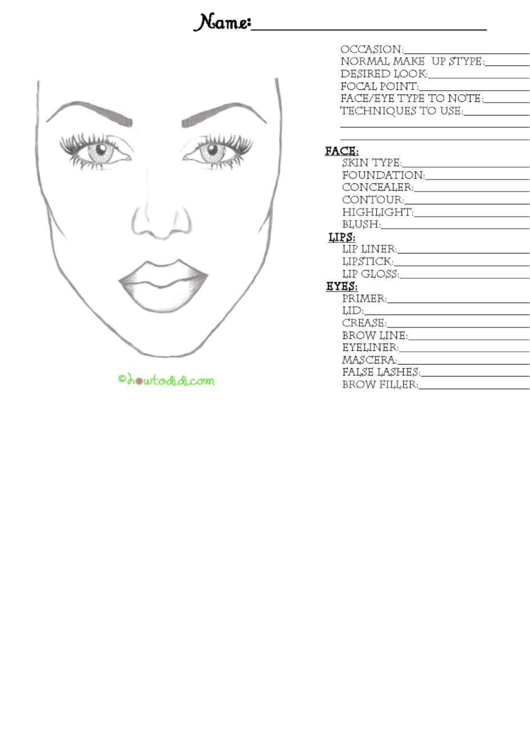Face Template For Makeup