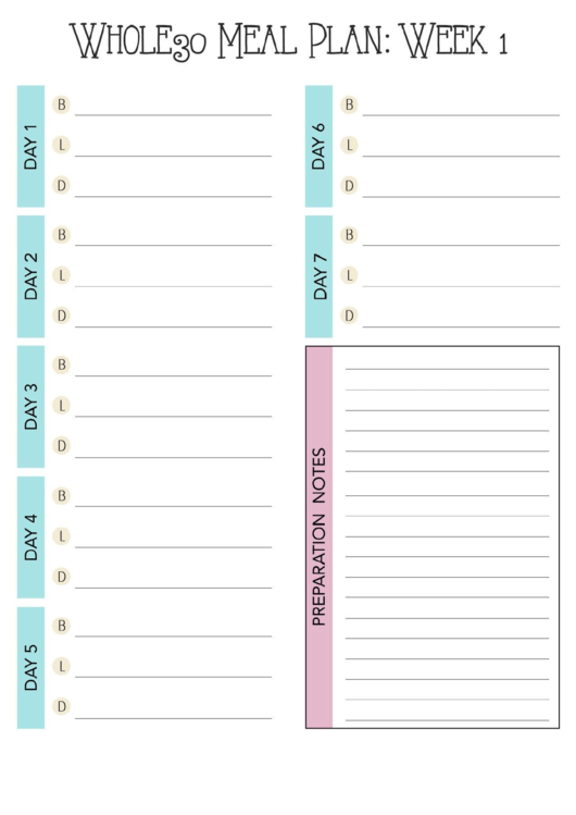 Weekly Meal Planner With Grocery List Printable pdf