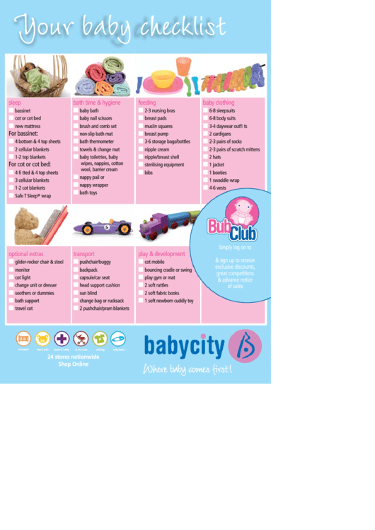 Baby Checklist Template