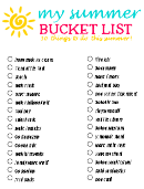 30 Things To Do This Summer Bucket List Template