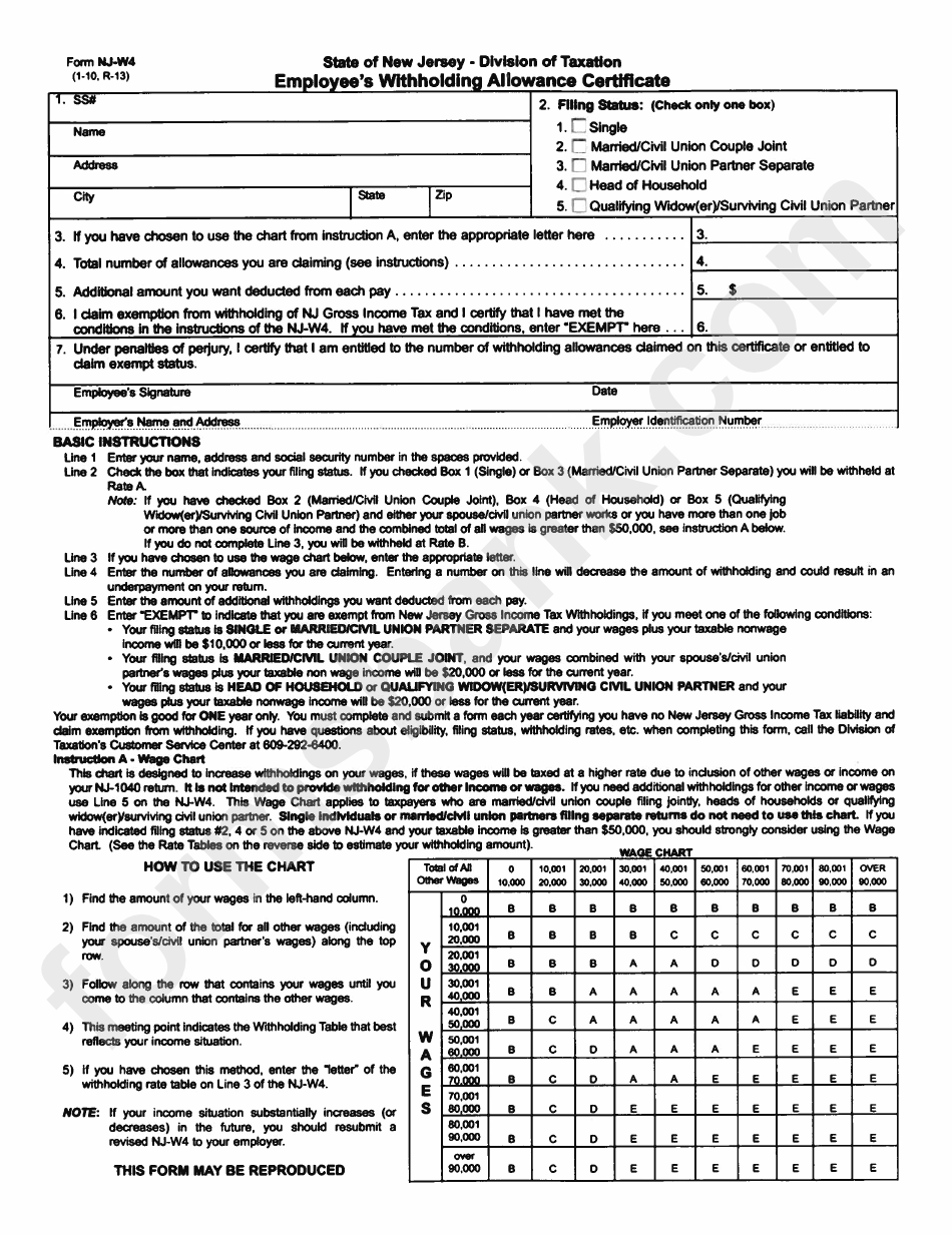 41 nc 4 allowance worksheet Worksheet Database