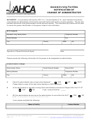 Ahca Form 3180-1006 - Assisted Living Facilities Notification Of Change Of Administrator