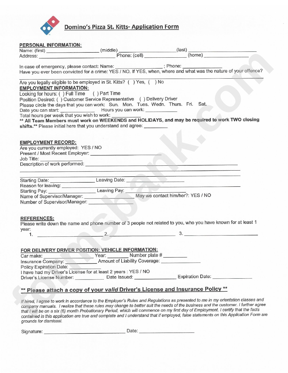 domino-s-pizza-st-kitts-application-form-printable-pdf-download