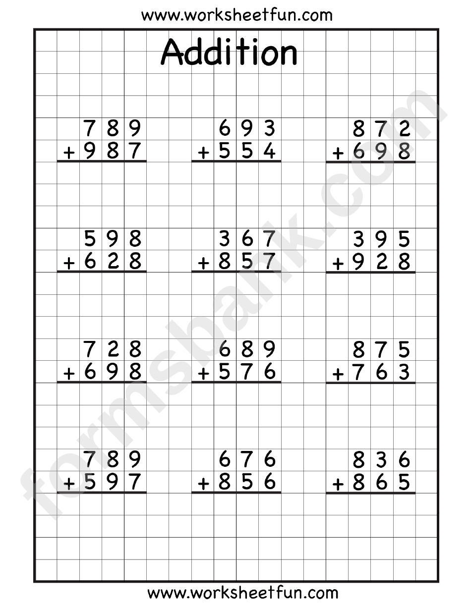 Math Worksheets printable pdf download