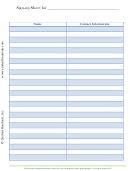 Sign-up Sheet Template With Contact Information