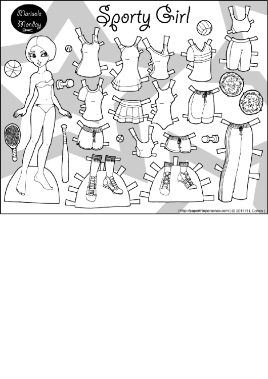 Sporty Girl Coloring Pages Printable pdf