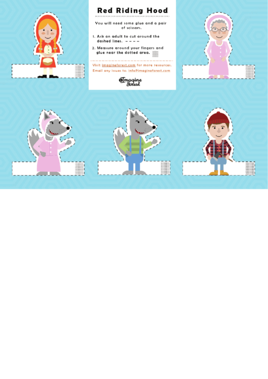 Red Riding Hood Paper Template Printable pdf