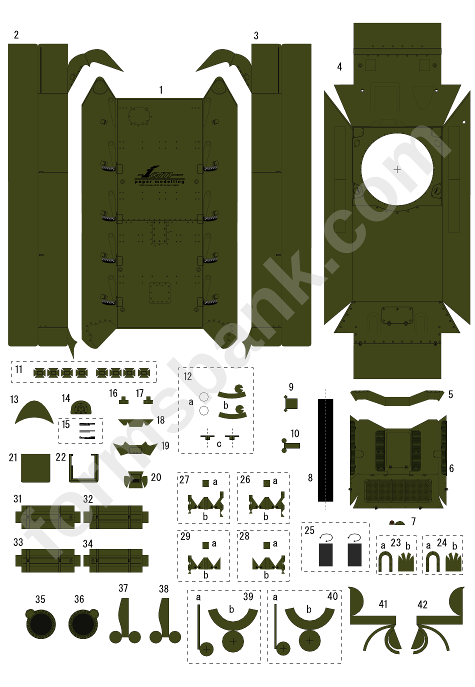 Paper Tank Cut-Out Template