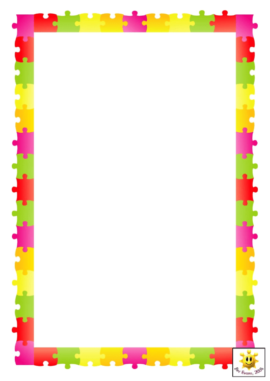Puzzle Page Border Template Printable pdf