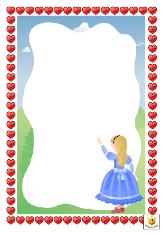 Alice In Wonderland Page Border Template Printable pdf