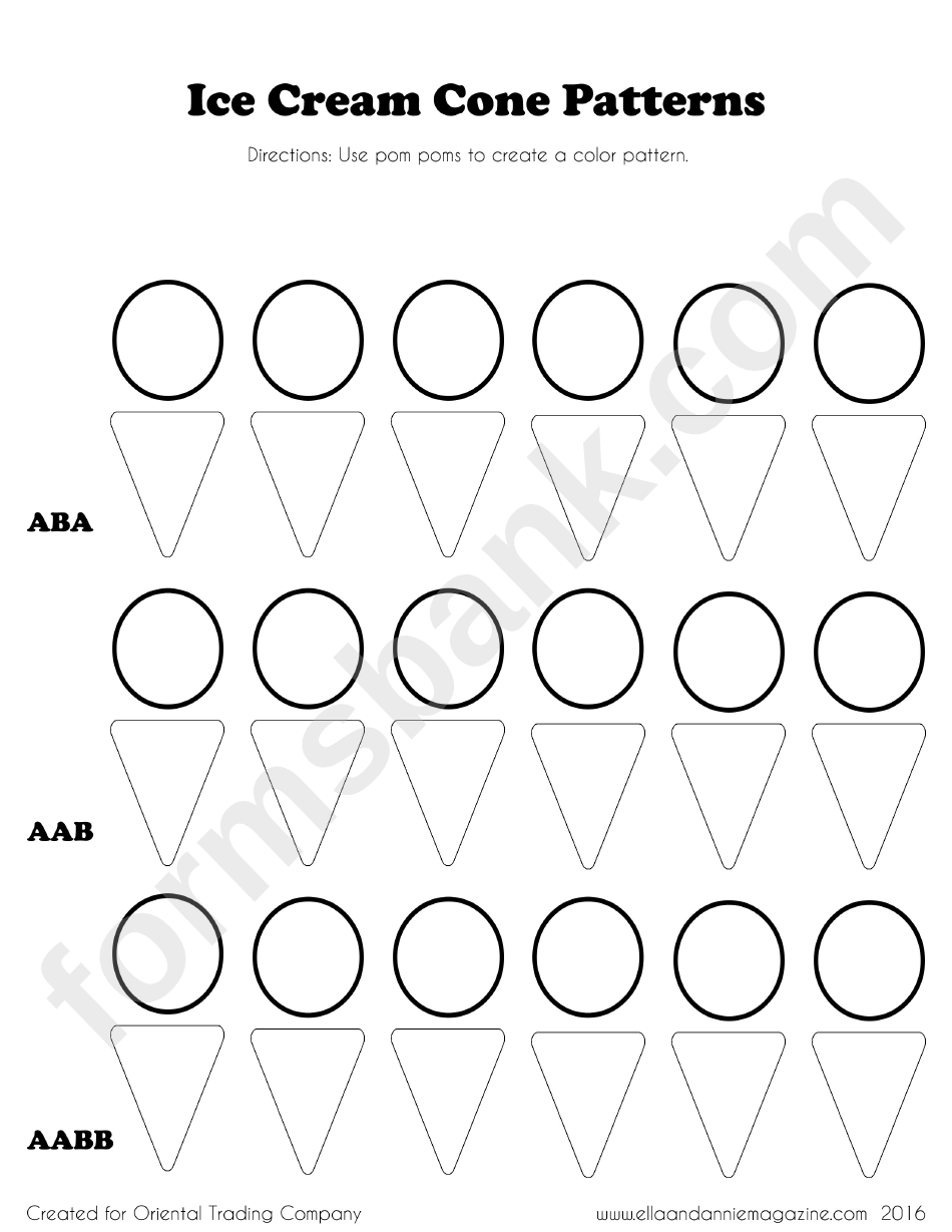 Ice Cream Cone Pattern Templates Printable Pdf Download